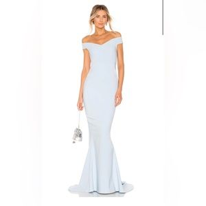 x REVOLVE Allure Gown in Dusty Blue